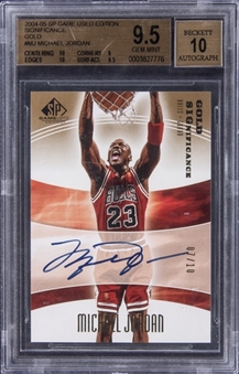 2004/05 Upper Deck SP Game Used Edition "Significance" Gold #MJ Michael Jordan Signed Card (#07/10) - BGS GEM MINT 9.5/BGS 10